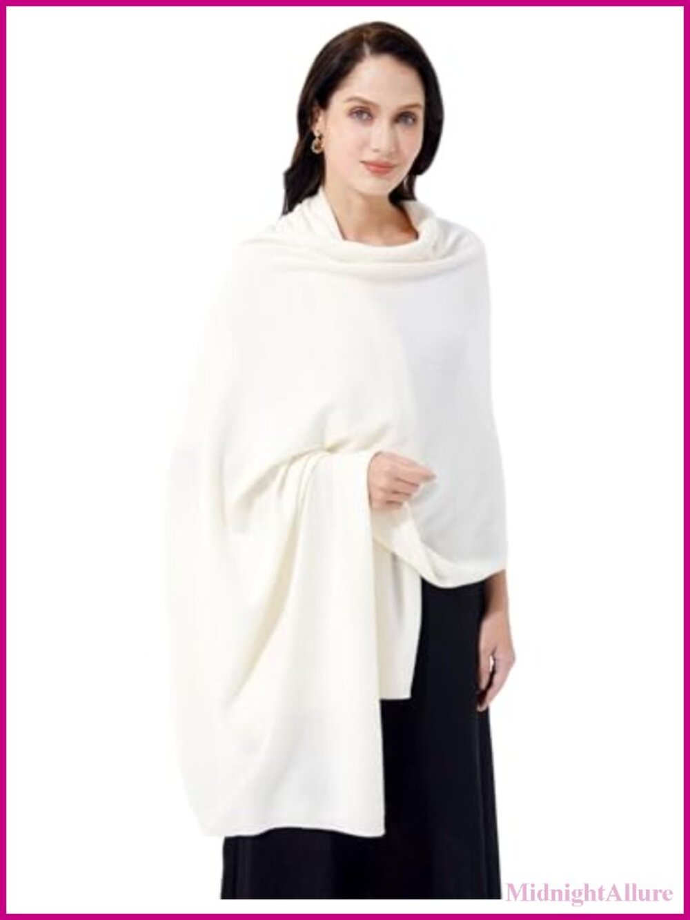 100% Cashmere Wrap Scarf Stole Knitted Shawl for Women Travel Extra Large 87x28